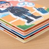 Wooden career cognition jigsaw puzzle, three-dimensional jigsaw puzzle, Montessori early education enlightenment and intelligence character matching building blocks, children's toys Specification image